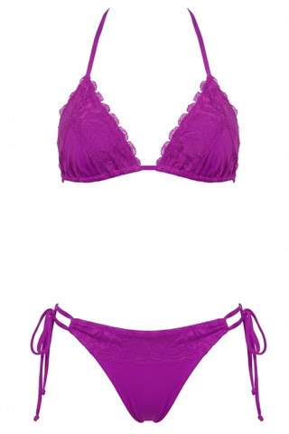 Bikini Triangolo Colors con Pizzo Floreale