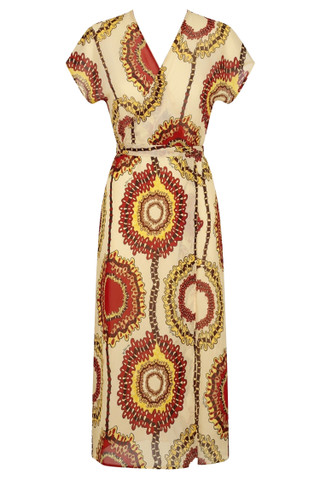 Abito Midi a Portafoglio in Georgette