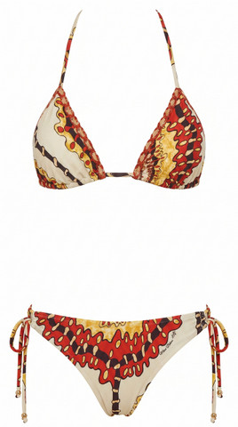 Triangle Bikini with Golden Spheres and Regular Briefs