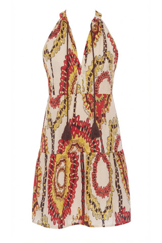 Abito Corto Copricostume con Nappine