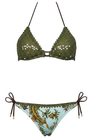 Tropical Underwired Bikini with Pailettes and Regular Briefs