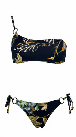Bikini  Monospalla con Anelli e Slip Brasiliana