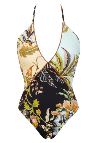 Costume One-Piece Tropical Patchwork