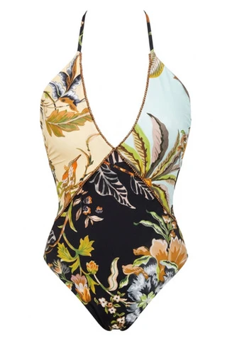 Costume One-Piece Tropical Patchwork