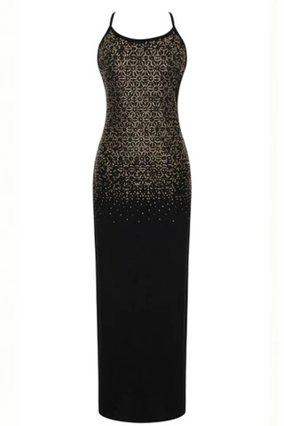 Long dress with Chrome studs