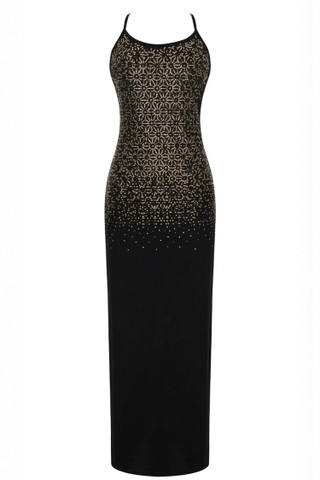 Abito lungo con Borchie Cromate