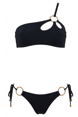 One Shoulder Bikini with Geometric Cut_Out and Brazilian Brief