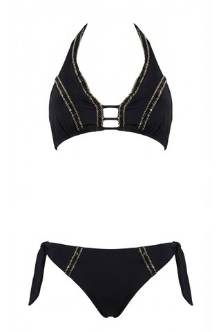 Bikini a Vela con Perline e Slip Regular