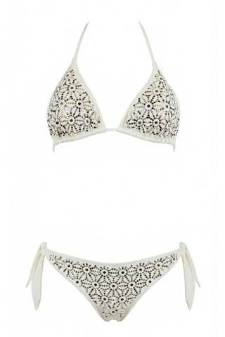 Triangle Bikini with Chrome Studs and Brazilian