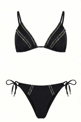 Triangle Bikini with Beads and Brazilian