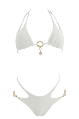 Triangle Bikini with Cut-Out with Gold Details