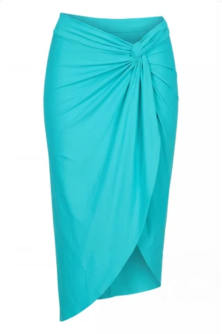 Gonna Midi in Microfibra con Nodo