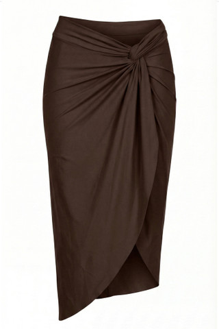 Midi Skirt in Microfiber with Knot
