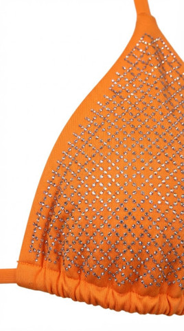 Bikini Triangolo con Rete Strass e Slip Regular