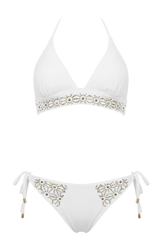 Triangle Sailing Bikini with Studs and Regular Briefs