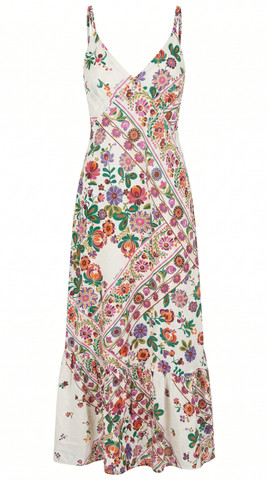 Long Sunbathing Dress with Ruffles