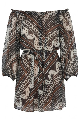 SHORT RUFFLED NECK DRESS