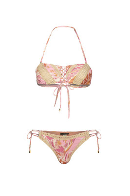Bandeau Bikini with Inlay Embroidery