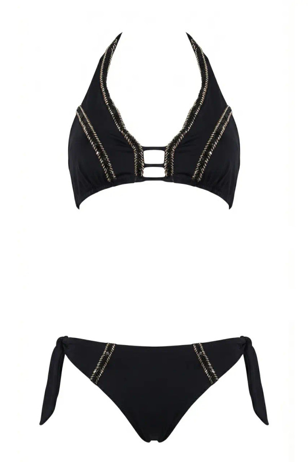 Bikini a Vela con Perline e Slip Regular