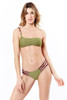 Bikini monospalla con torchon - Verde Lurex