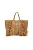 Borsa Mare in Rafia con Doppia Frangia Frontale - NATUR
