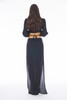 Abito Lungo Nero Cut Out con Foglia Oro - CRNE