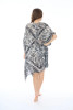 Poncho Printed with Black and White Fringes - FONE