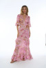 Long Cut Out Dress with Rouches - ACRO