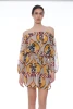 Short Dress with Curled Neckline - DAGR