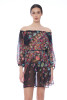 Short Dress with Curled Neckline - FLNE