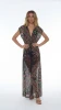 Abito Lungo con Scollo a V e Spacco - FLNE