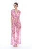 Long Dress with V-Neck and Slit - ACRO
