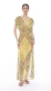 Long Dress with V-Neck and Slit - FLGI