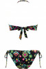 Floral Band Bikini with Rhinestones and Regular Briefs - FLNE