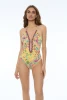 Costume One-Piece with Floral Print and Crochet - FLGI