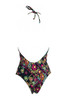 Costume One-Piece with Floral Print and Crochet - FLNE