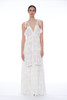 Long Dress with Floral Embroidery - WHITE