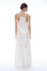 Long Dress with Floral Embroidery - WHITE