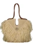 Rafia Bag with Fringes and Intertwining - NATU