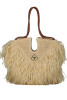 Rafia Bag with Fringes and Intertwining - NATU