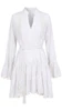 Floral Embroidery Cover-Up Mini Dress - WHITE