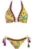Floral Sailing Top Bikini with Lace Embroidery and Regular Briefs - FLGI