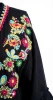 Folk Poncho with Embroidery and Tassels - BLACK
