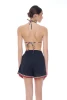 Shorts with Embroidery and Tassels - BLACK