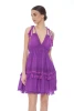 Minidress with Embroidery Tone on Tone and Tassels - VIOL
