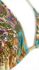 Damascade Print Brazilian Crystals Triangle Bikini - DATU