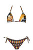Damask Triangle Bikini with Colored Stones and Regular Briefs - DAGR