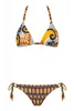 Damask Triangle Bikini with Colored Stones and Regular Briefs - DAGR