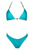 Bikini Triangolo Colors con Conchiglie Dorate e Slip Brasiliana - FAAC