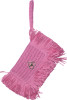 Pochette in Rafia Intrecciata con Frange - ROSA